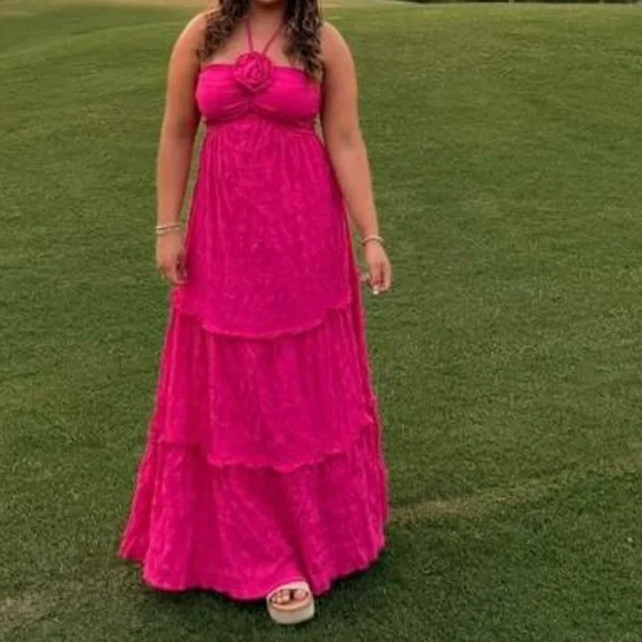 SHEIN Strapless Pink Maxi Dress - Picture 3 of 4